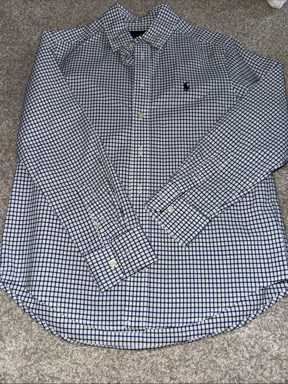 Polo by Ralph Lauren White and Navy Check Button-Down Shirt